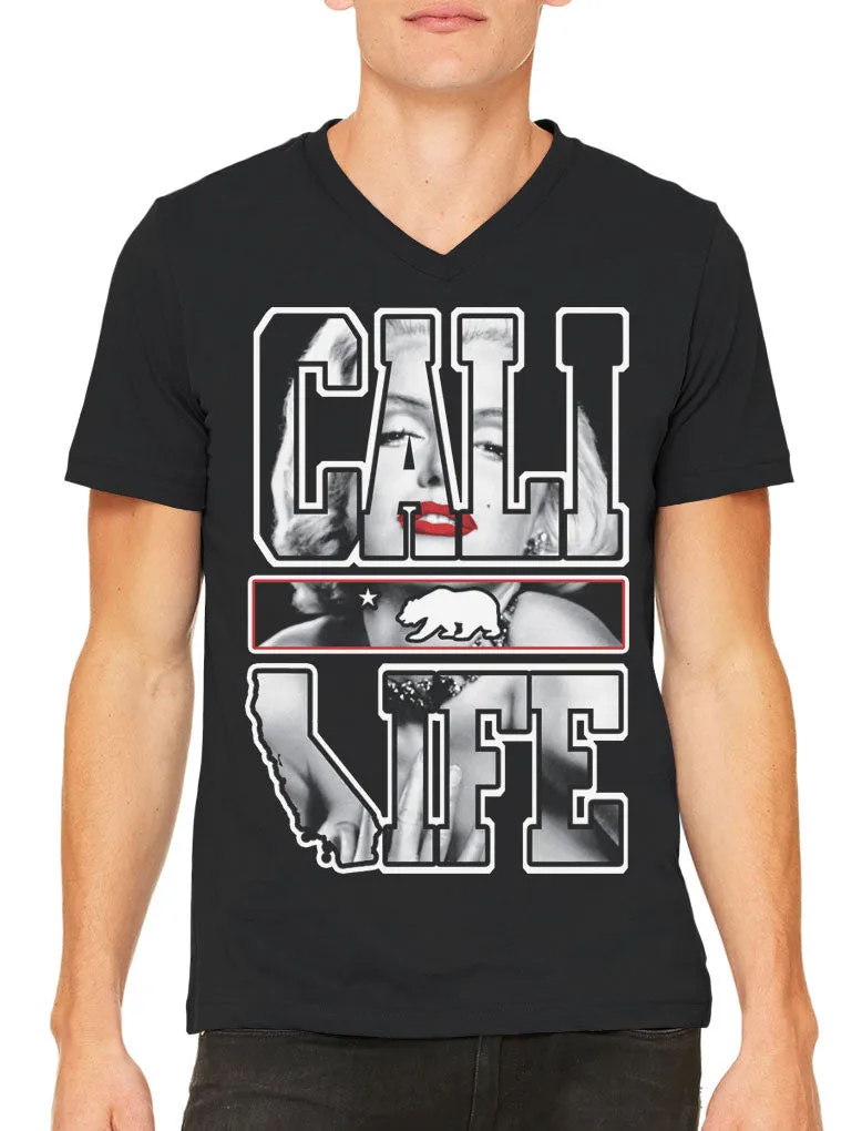Marilyn Monroe Cali Life Men's V-neck T-shirt