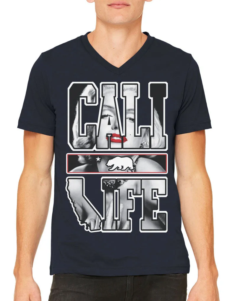 Marilyn Monroe Cali Life Men's V-neck T-shirt