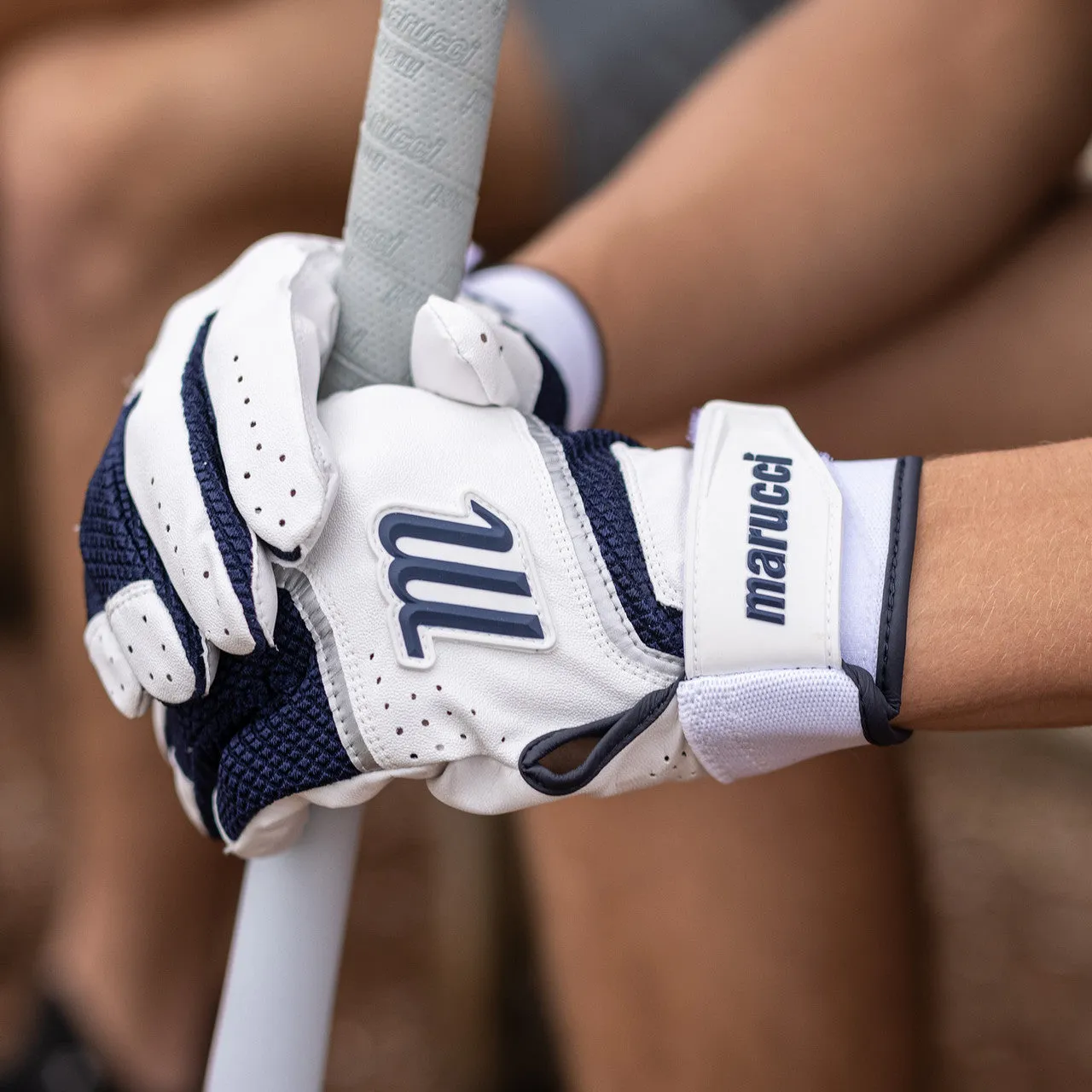 Marucci Code Youth Batting Glove - White/Royal