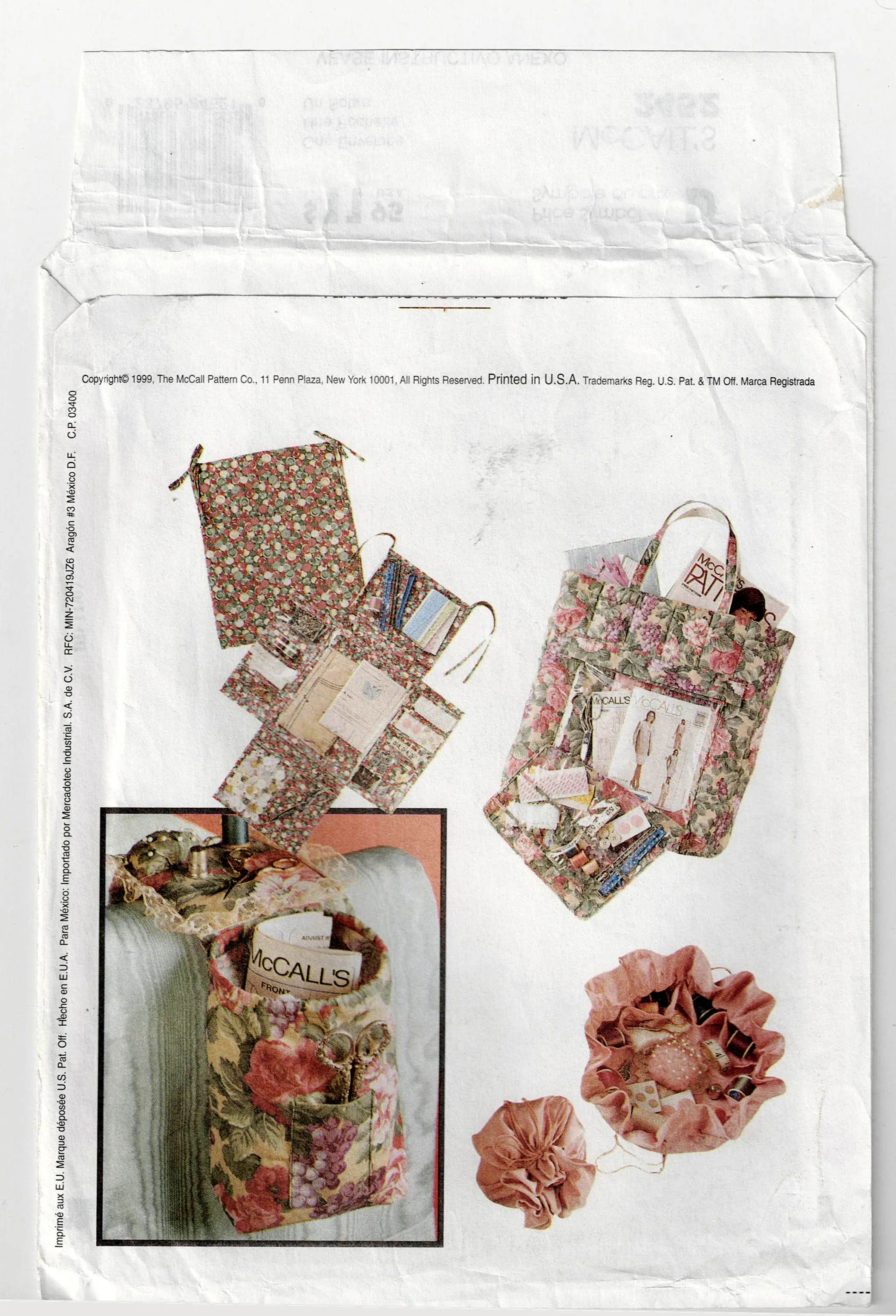 McCall's 2452 Sewing Accessories Pincushion Organizer Needle Case Tote 1990s Vintage Sewing Pattern UNCUT Factory Folded