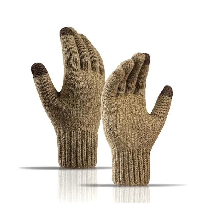 Men & Women Winter Gloves - Touchscreen, Knitted, Elastic Cuff, Thermal, Versatile - Great Gift Idea for Festival