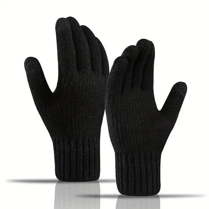 Men & Women Winter Gloves - Touchscreen, Knitted, Elastic Cuff, Thermal, Versatile - Great Gift Idea for Festival