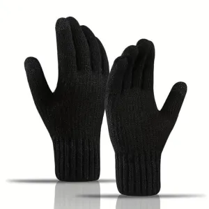 Men & Women Winter Gloves - Touchscreen, Knitted, Elastic Cuff, Thermal, Versatile - Great Gift Idea for Festival