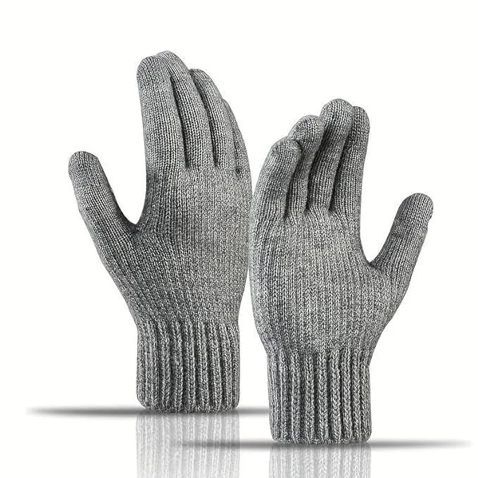 Men & Women Winter Gloves - Touchscreen, Knitted, Elastic Cuff, Thermal, Versatile - Great Gift Idea for Festival