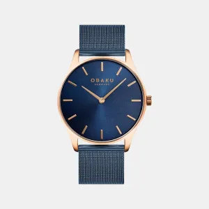 Men Blue Analog Stainless Steel Watch V260GXVLML