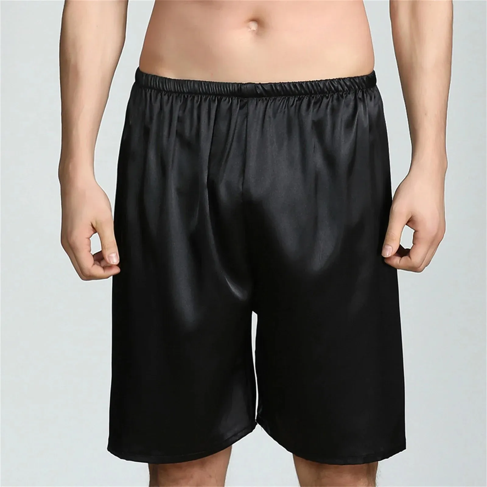Men Casual Home Nightwear Satin Pajamas Shorts Pyjamas Sleep Bottoms Boxers Short Pants Lounge Homewear
