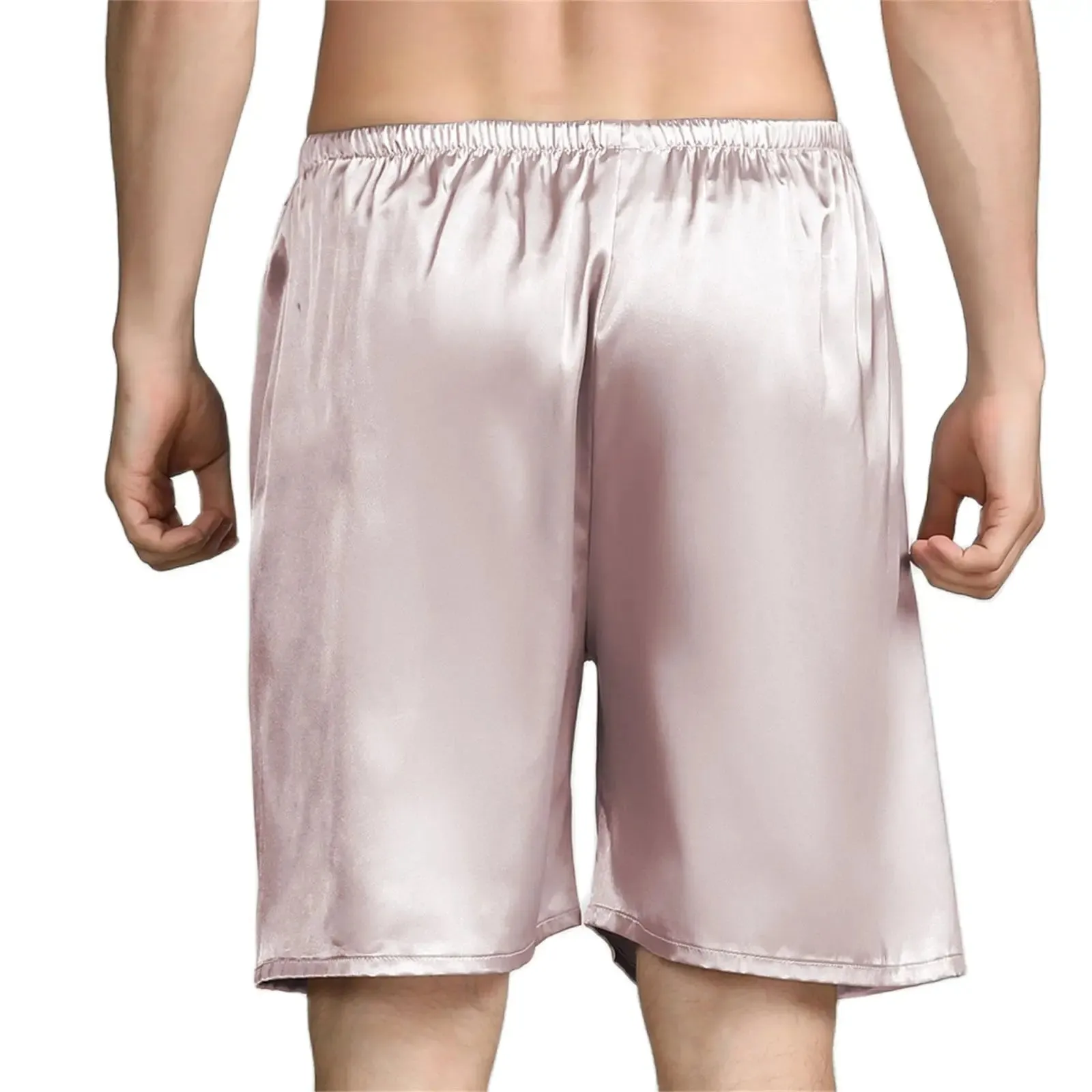 Men Casual Home Nightwear Satin Pajamas Shorts Pyjamas Sleep Bottoms Boxers Short Pants Lounge Homewear