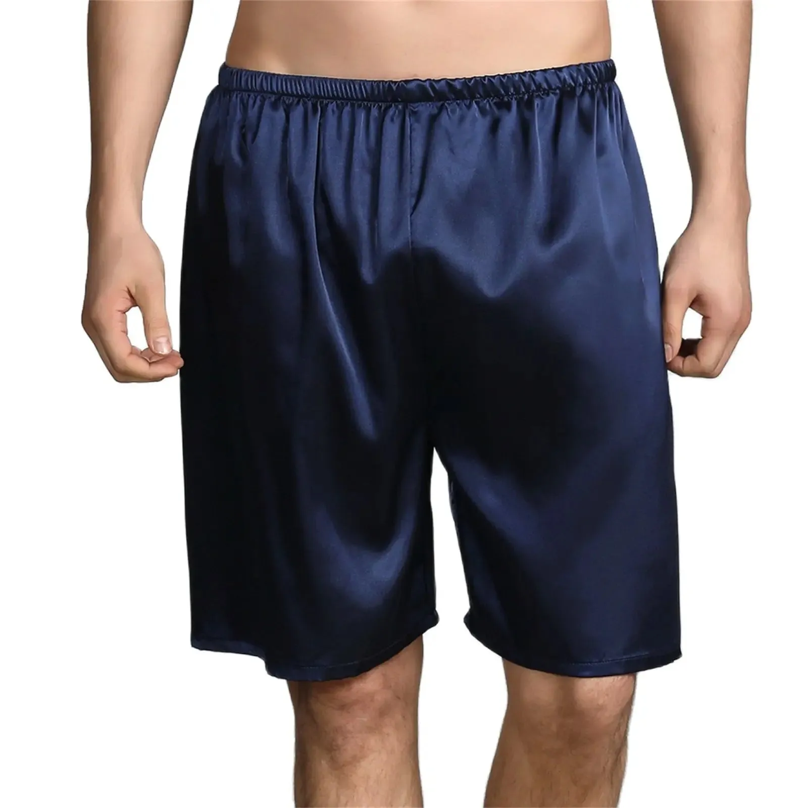 Men Casual Home Nightwear Satin Pajamas Shorts Pyjamas Sleep Bottoms Boxers Short Pants Lounge Homewear