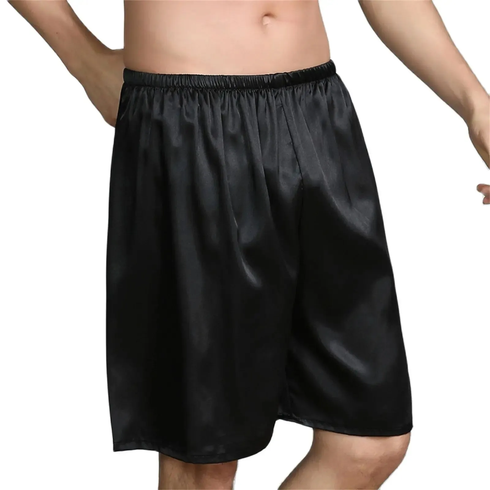 Men Casual Home Nightwear Satin Pajamas Shorts Pyjamas Sleep Bottoms Boxers Short Pants Lounge Homewear