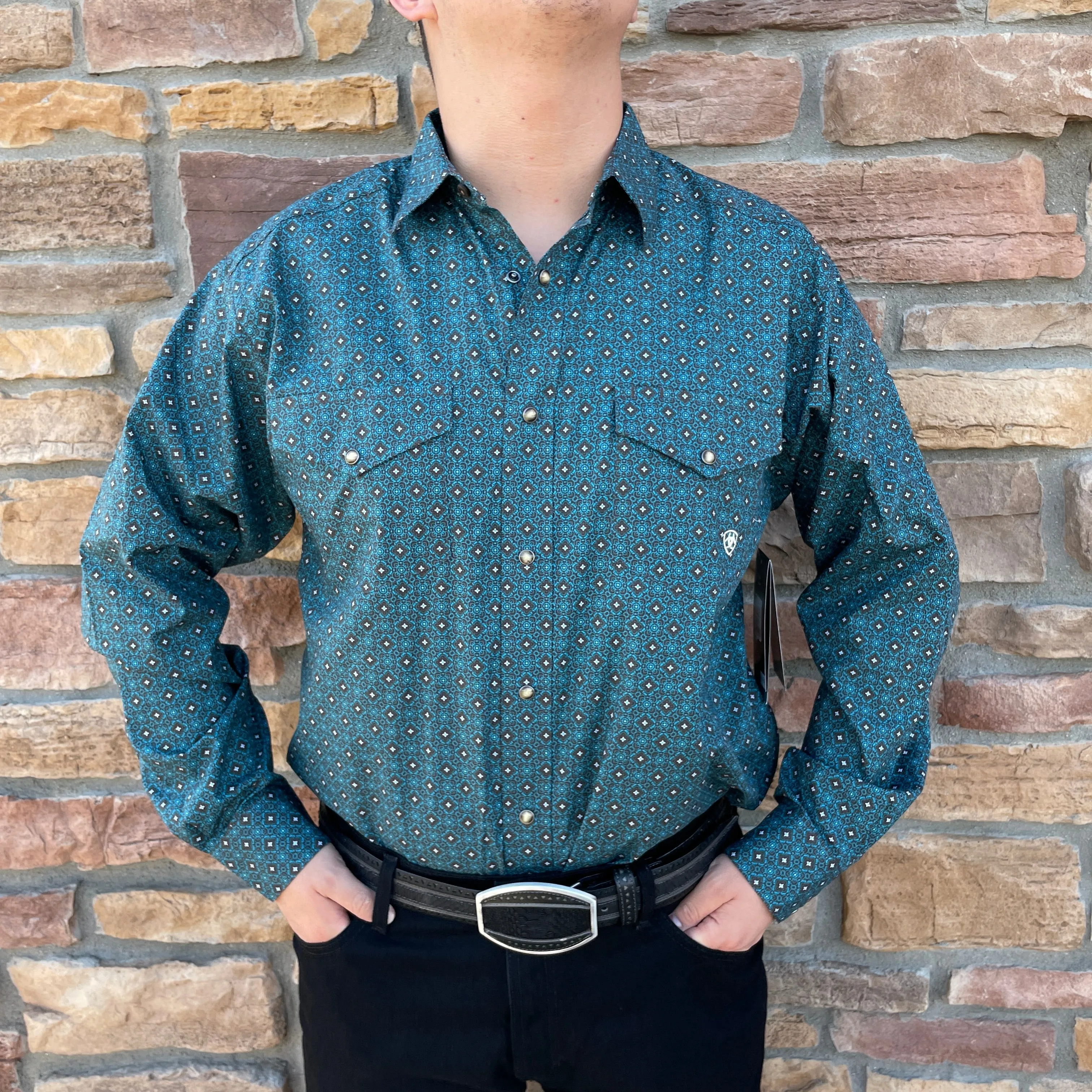 Men’s Ariat Bitter Chocolate Broderick Classic Fit Shirt