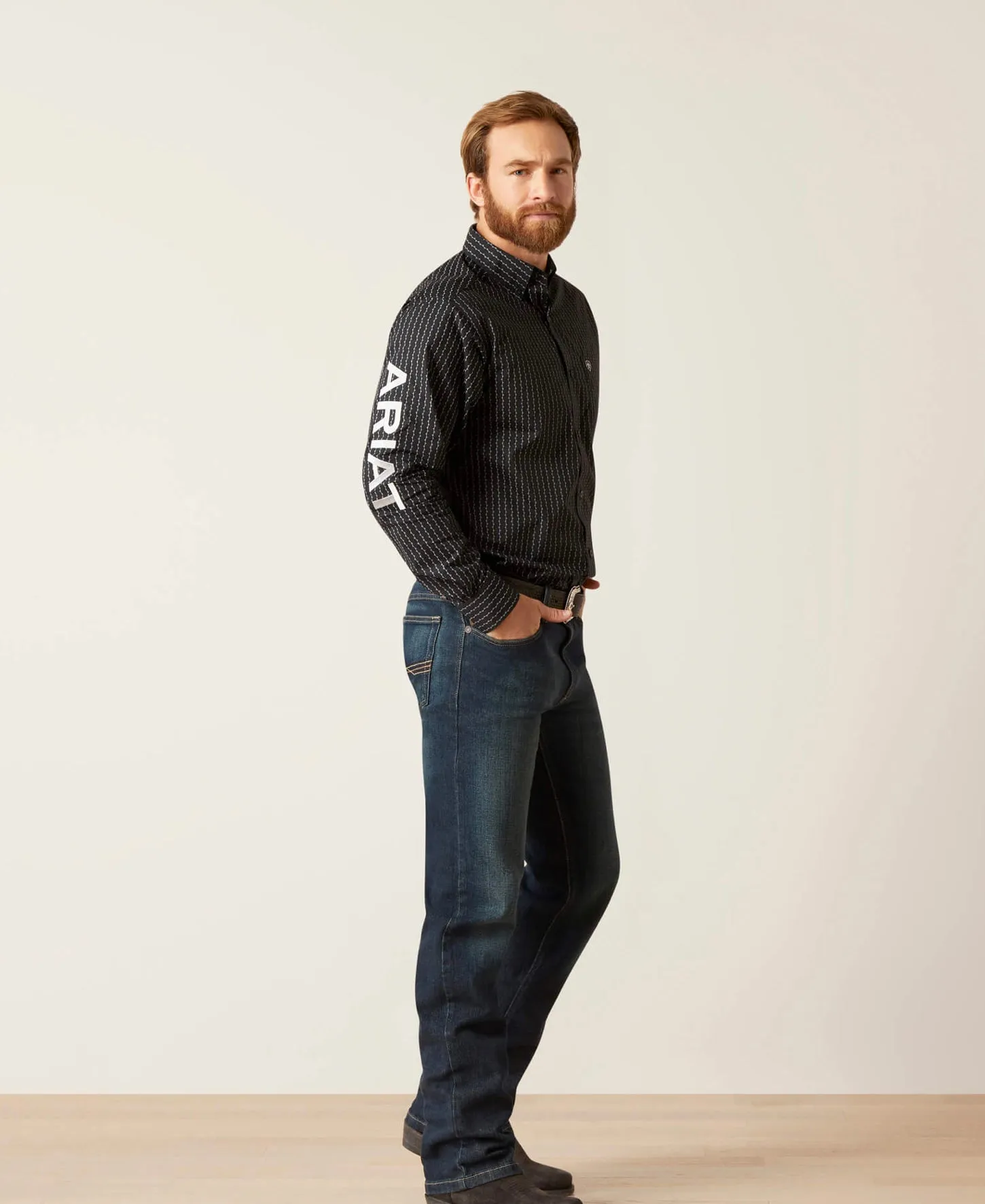 Men’s Ariat Black Team Woodson Fitted Shirt