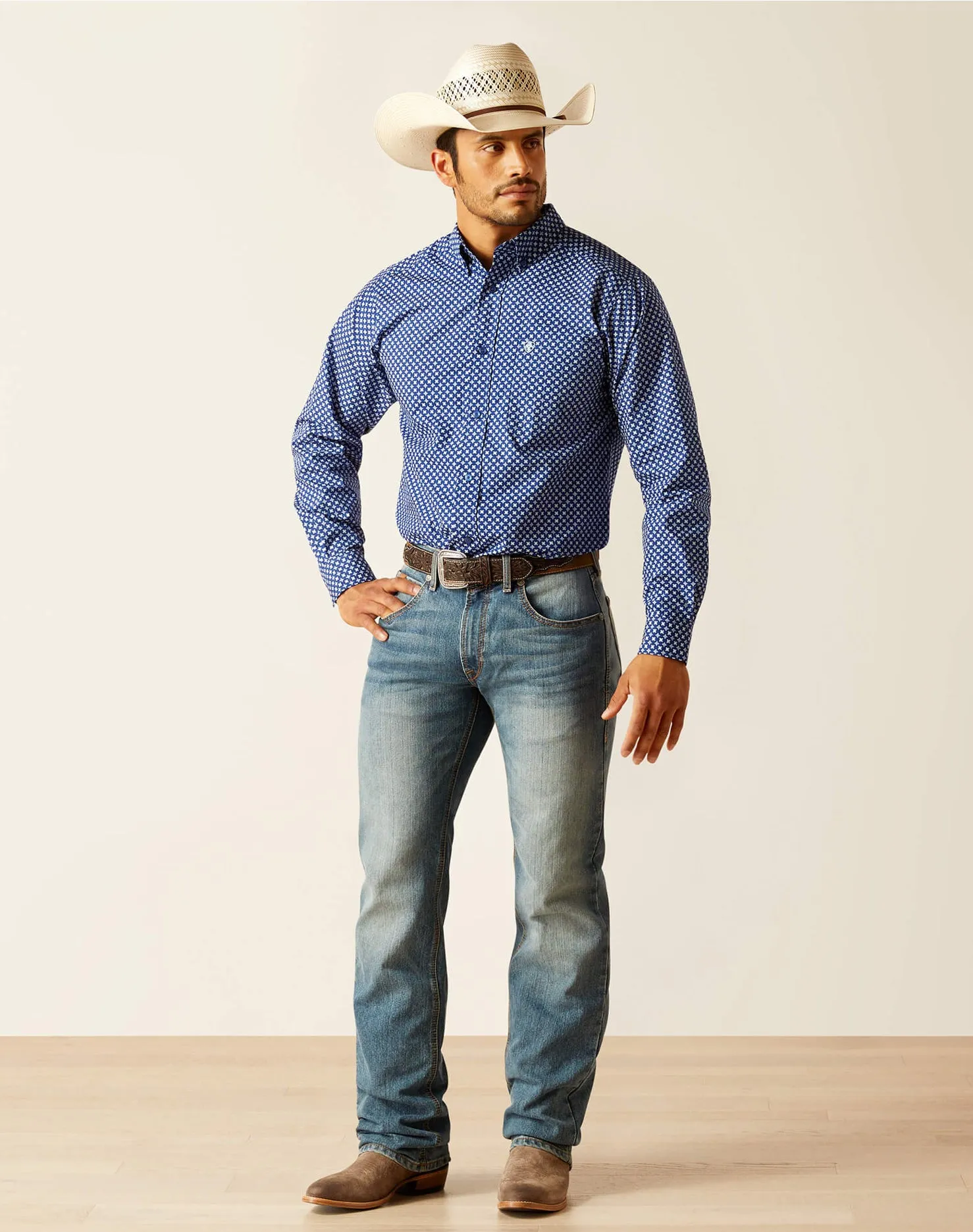 Men’s Ariat Directoire Blue Price Fitted Shirt