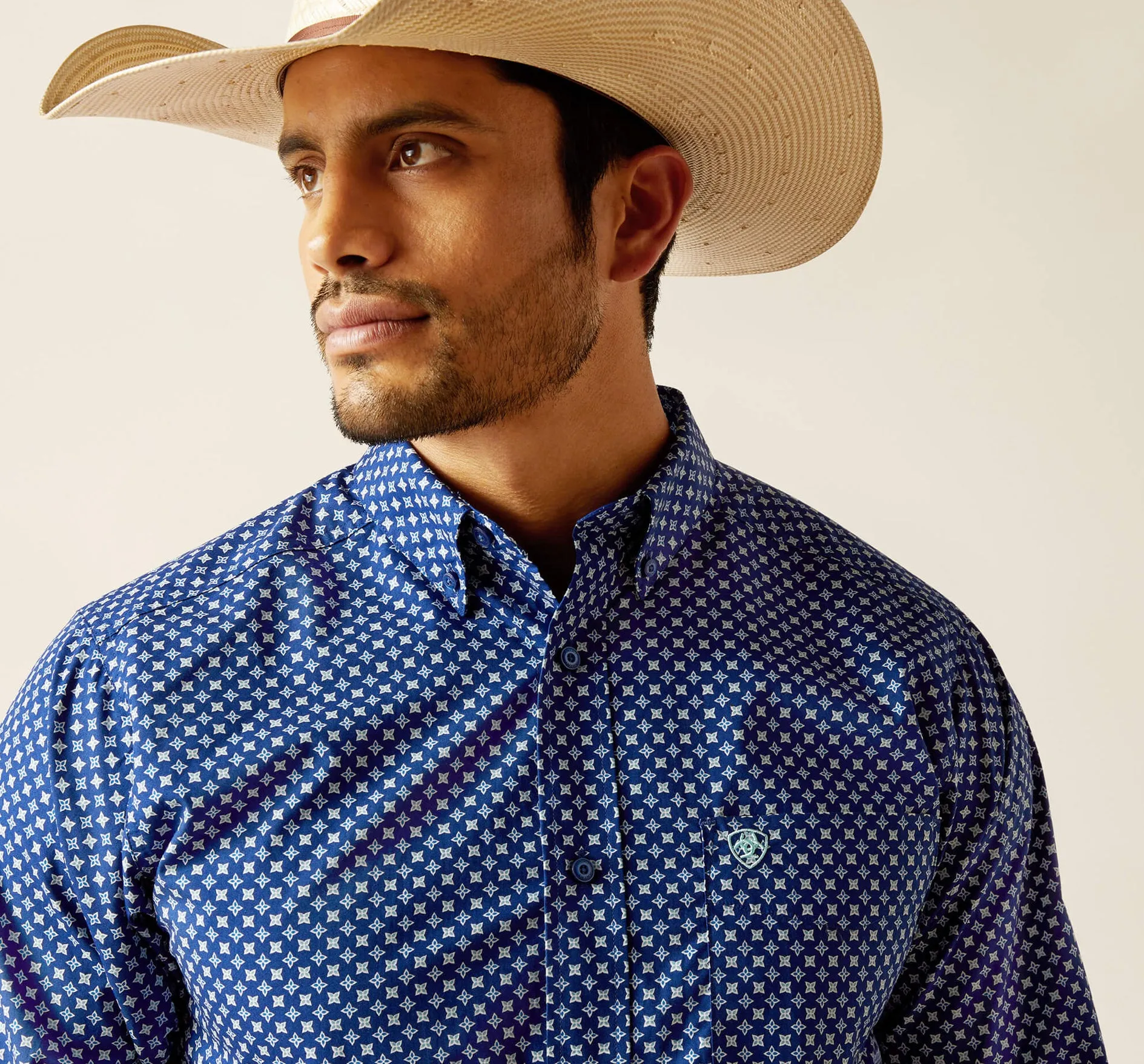 Men’s Ariat Directoire Blue Price Fitted Shirt