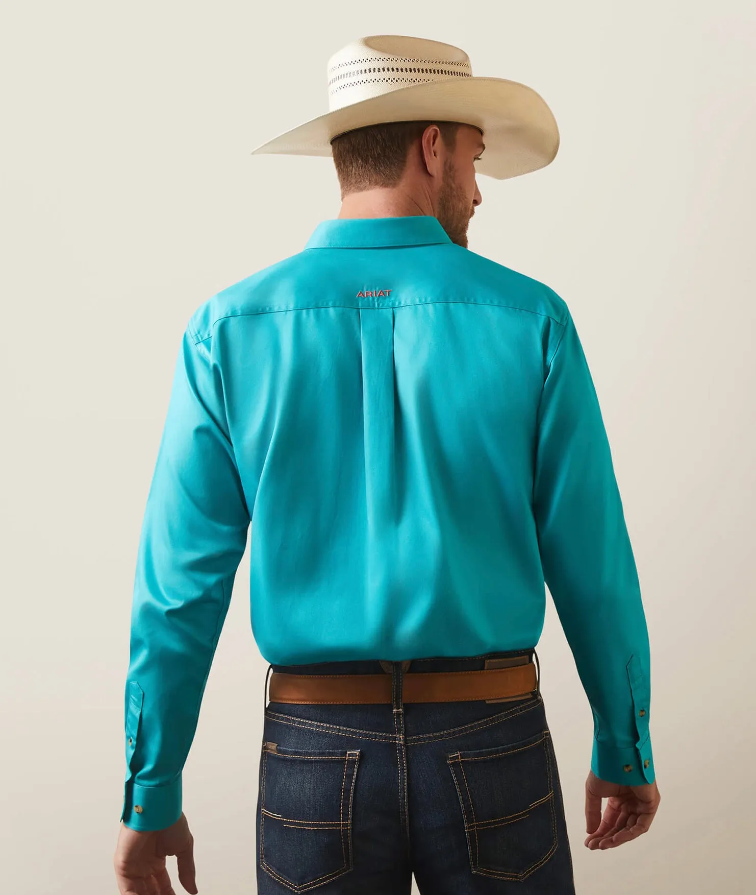 Men’s Ariat Teal Letter Fitted Shirt