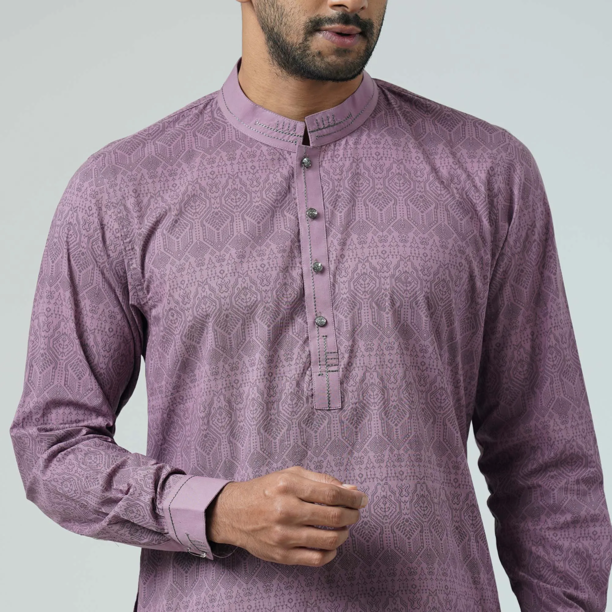 Mens Basic Panjabi-MAUVE