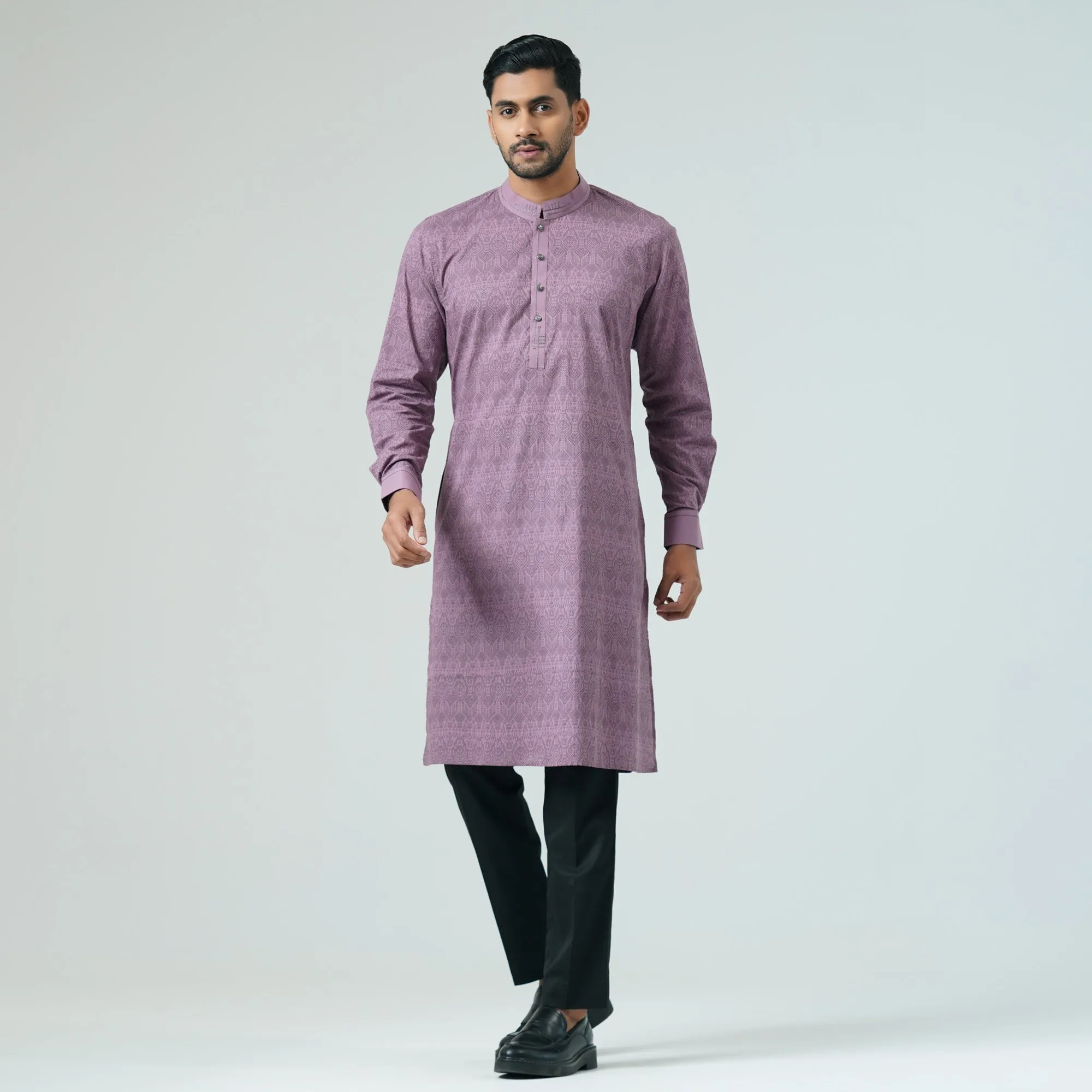 Mens Basic Panjabi-MAUVE