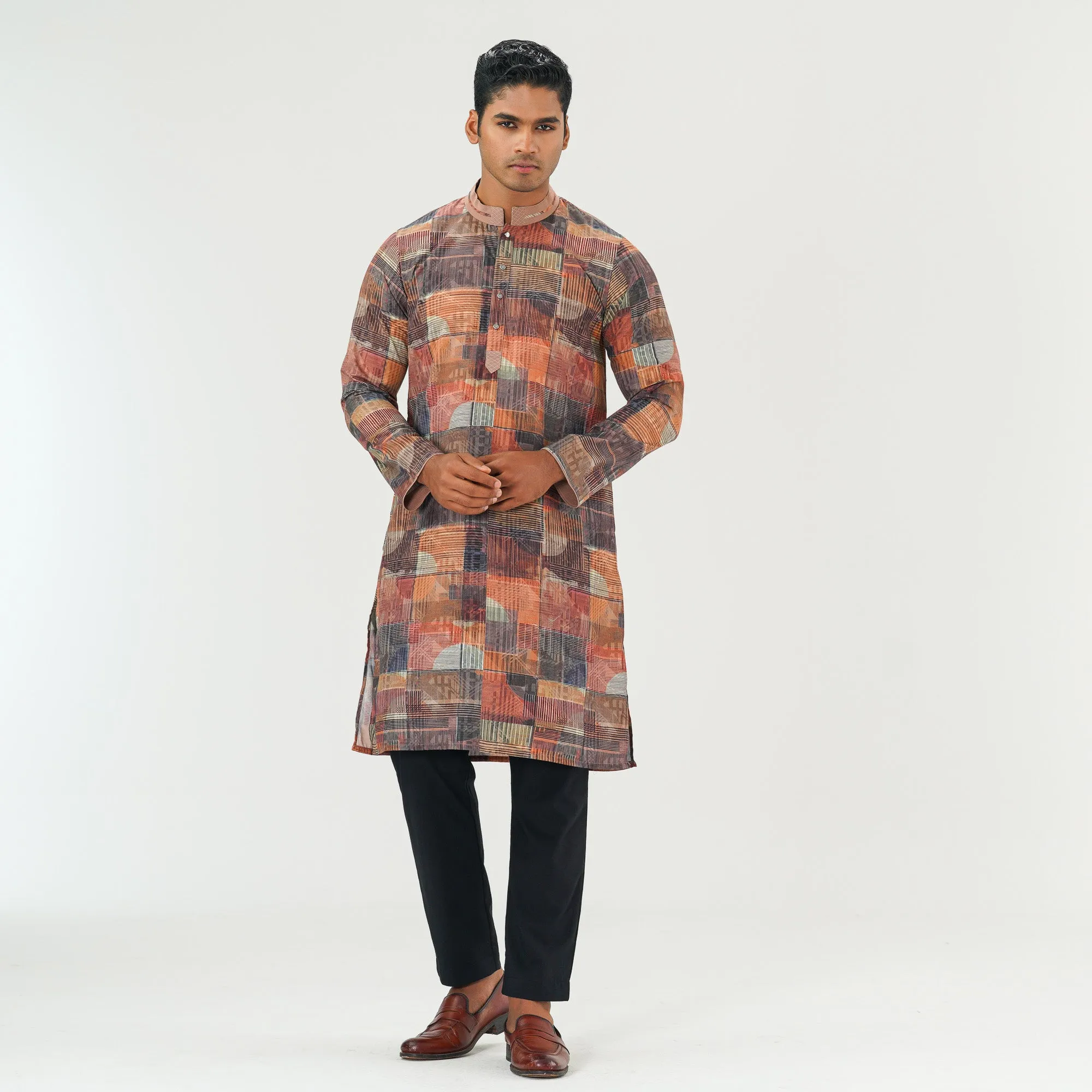 Mens Basic Panjabi Multicolor