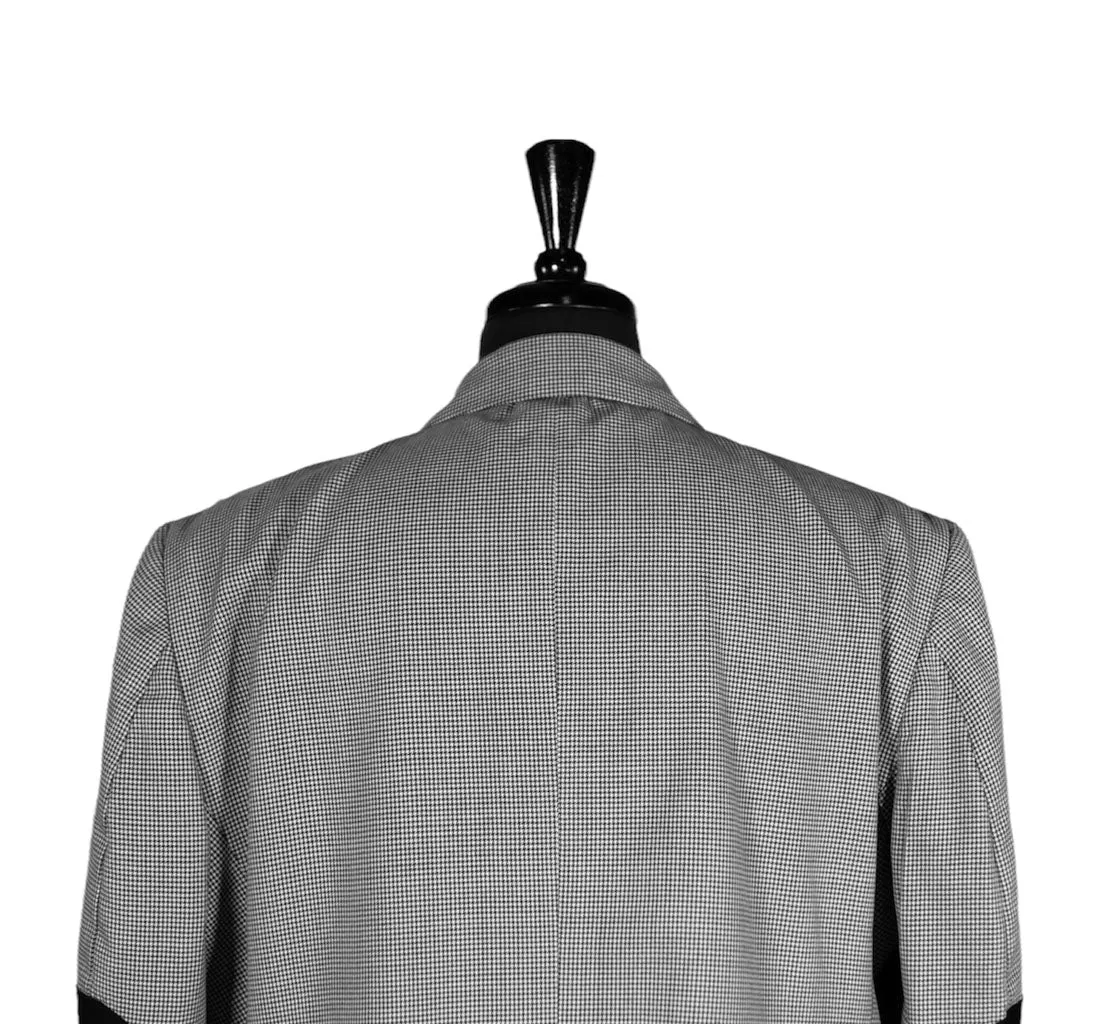 Men's Blazer Black Check Wool Jacket Sport Coat (46R)