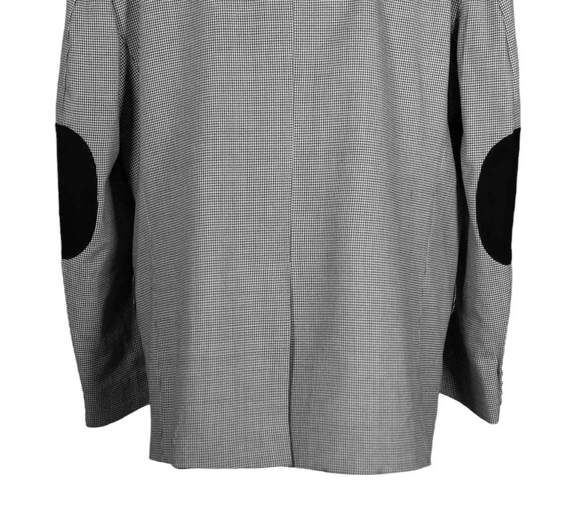 Men's Blazer Black Check Wool Jacket Sport Coat (46R)
