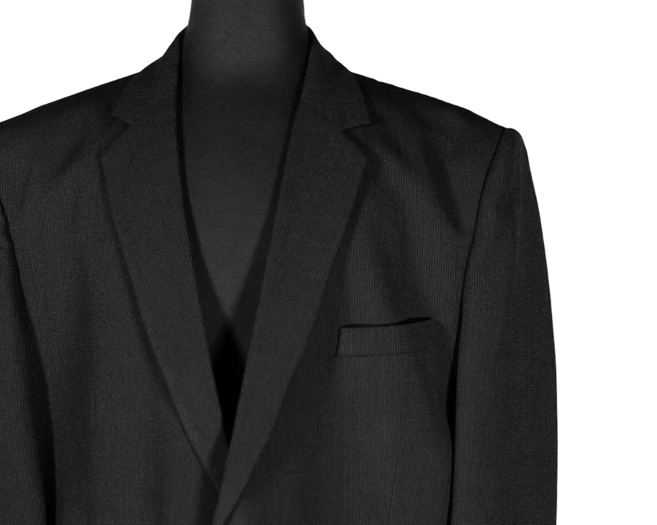 Men's Blazer Black Striped Wool Jacket Sport Coat (46R)