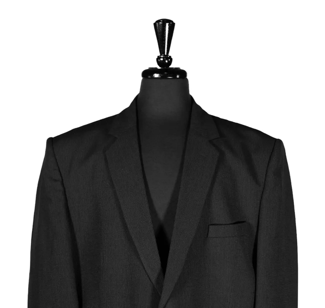 Men's Blazer Black Striped Wool Jacket Sport Coat (46R)