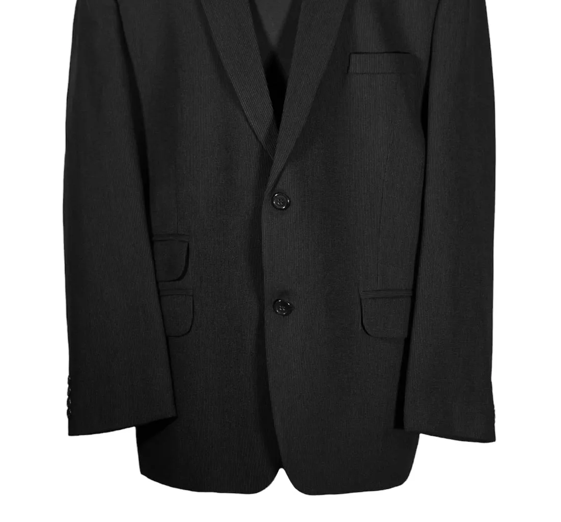 Men's Blazer Black Striped Wool Jacket Sport Coat (46R)