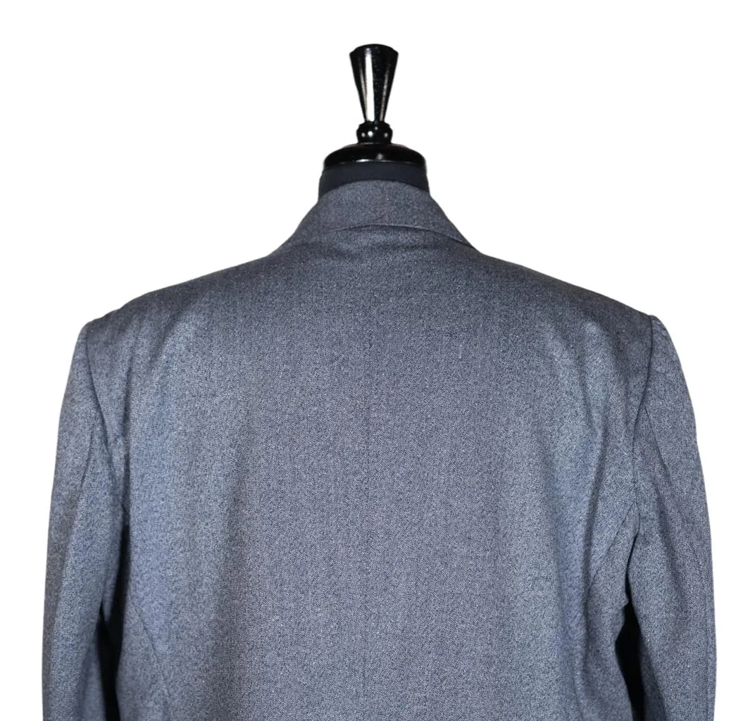 Men's Blazer Blue Gray Textured Wool Jacket Sport Coat (48R)