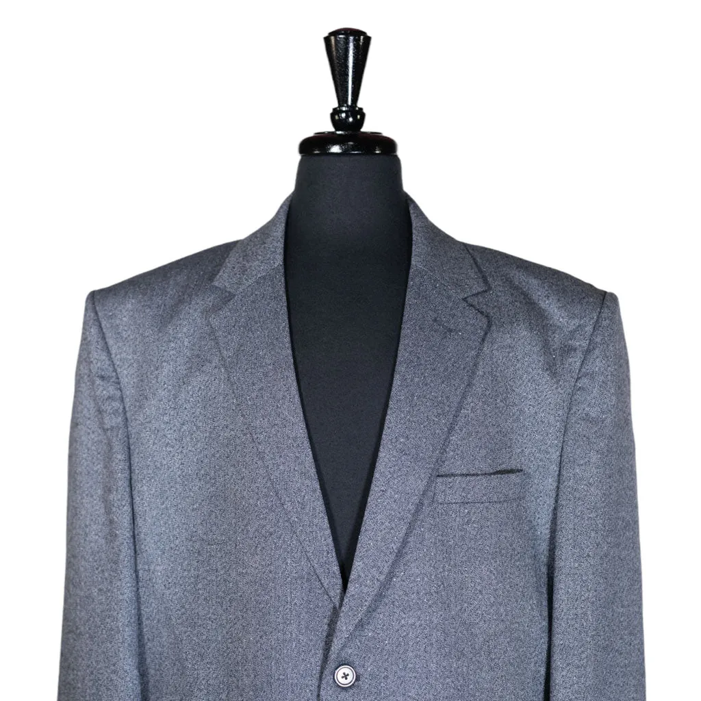 Men's Blazer Blue Gray Textured Wool Jacket Sport Coat (48R)