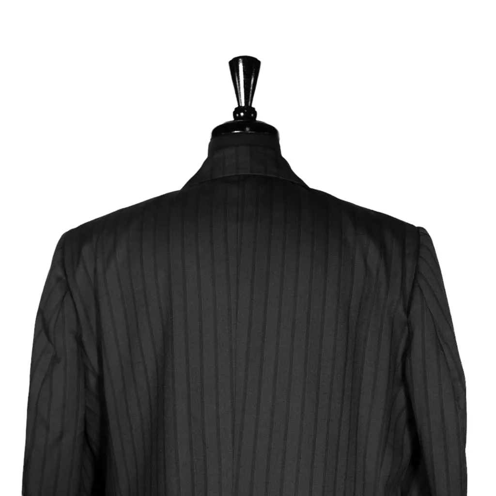 Men's Blazer Dark Gray Striped Wool Formal Jacket Sport Coat (46R)