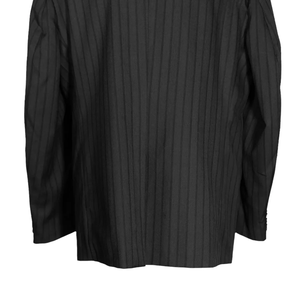 Men's Blazer Dark Gray Striped Wool Formal Jacket Sport Coat (46R)