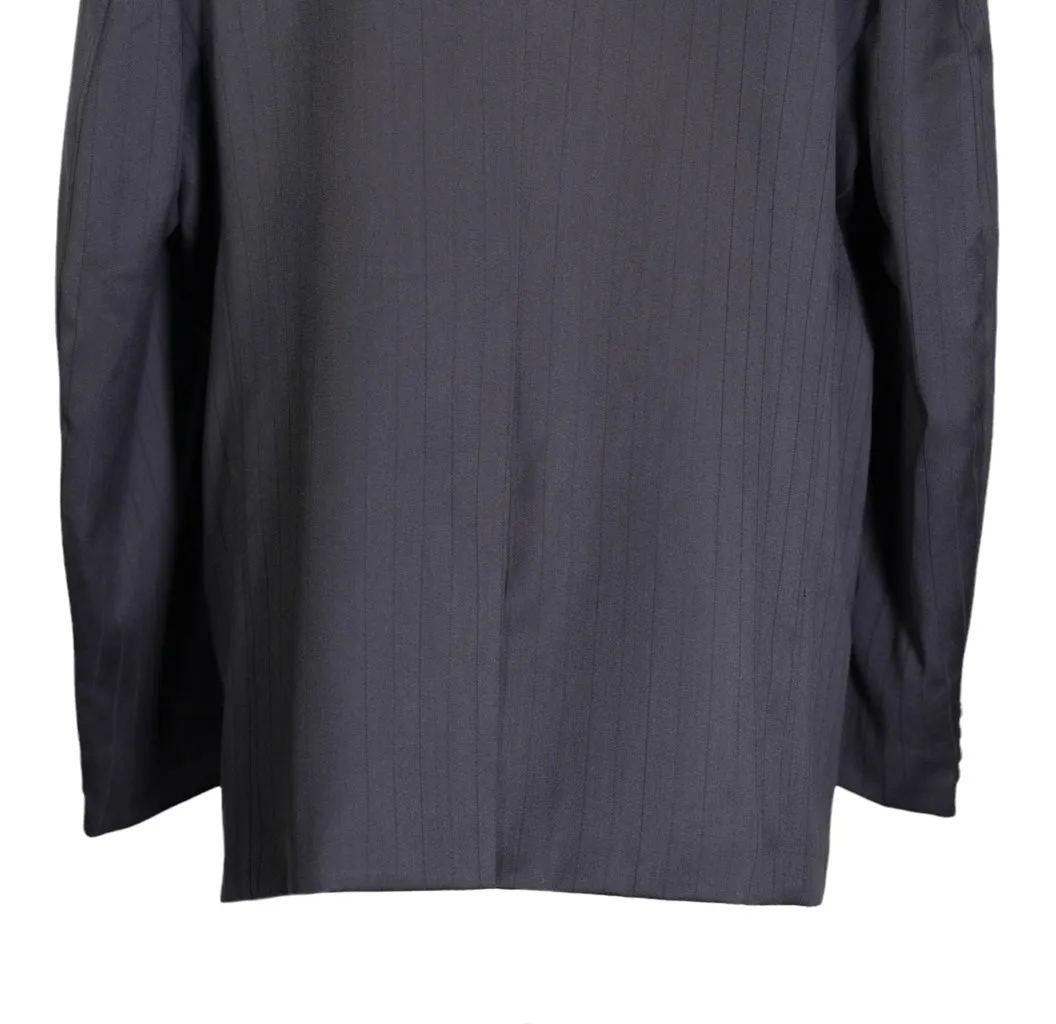 Men's Blazer Dark Gray Striped Wool Jacket Sport Coat (46R)