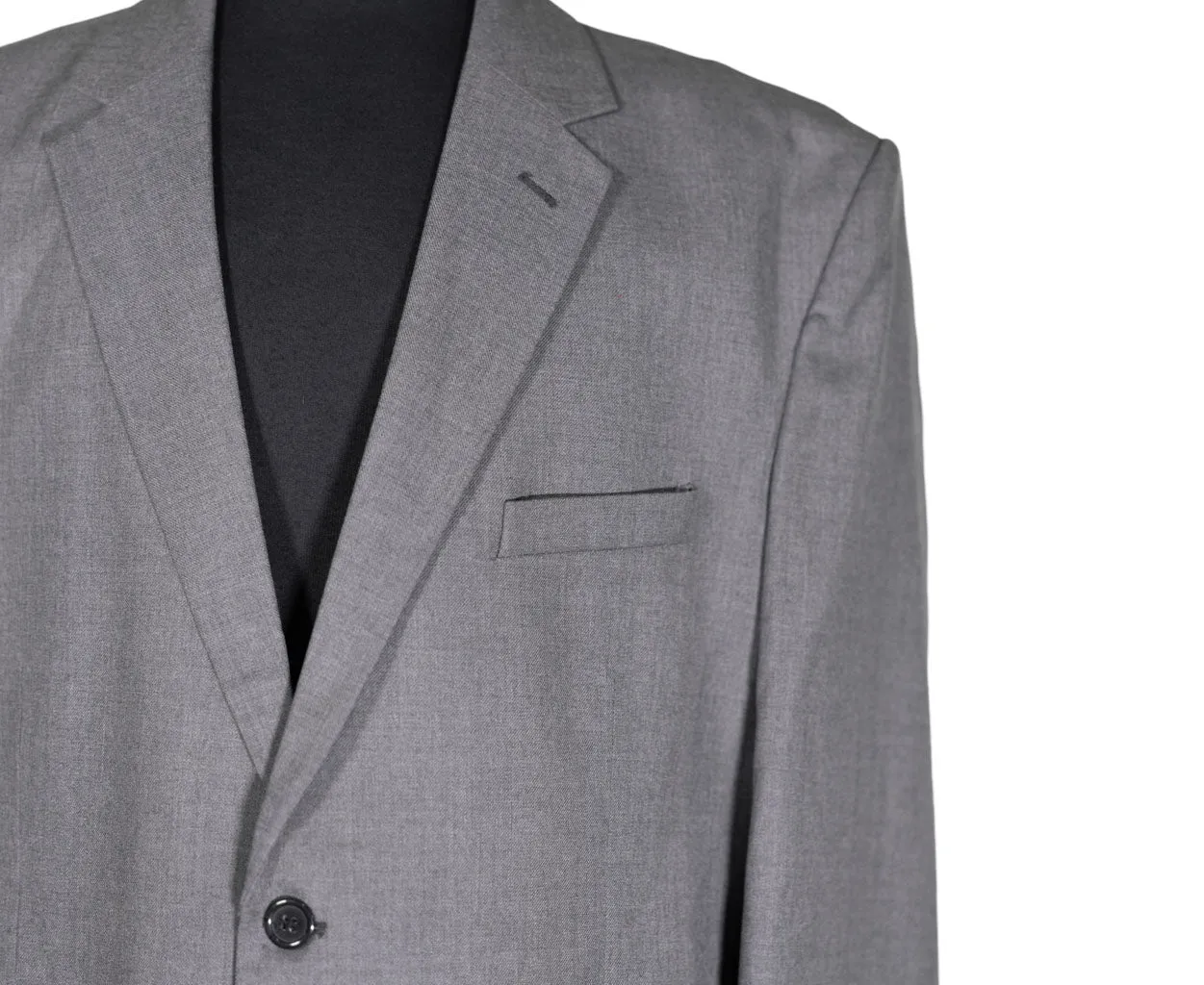 Men's Blazer Gray Wool Formal Jacket Sport Coat (48R)
