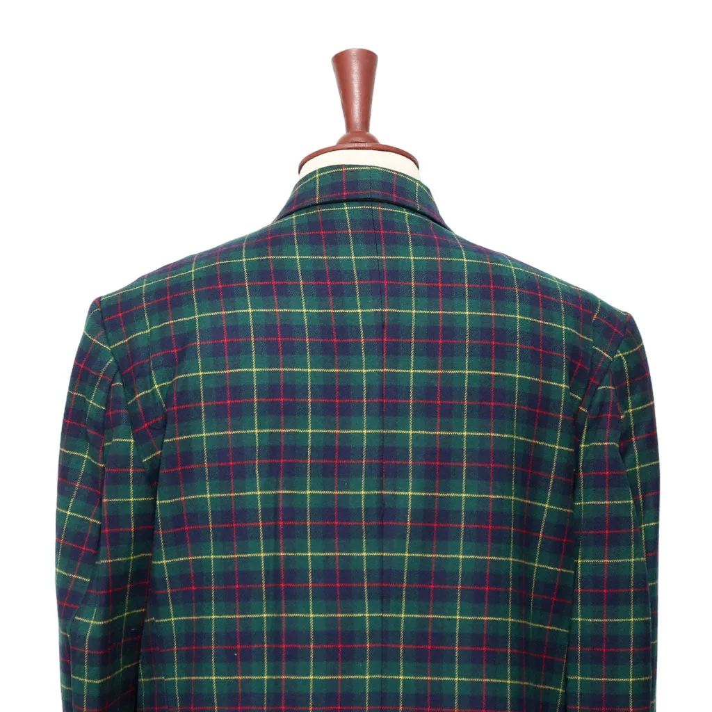 Mens Blazer Green Blue Red Tartan Plaid Check Wool 2 Button Dress Formal Suit Jacket Wedding Sport Coat 46R