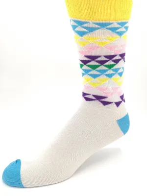 Men’s Casual Crew Dress Socks - Argyle Print
