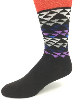Men’s Casual Crew Dress Socks - Argyle Print
