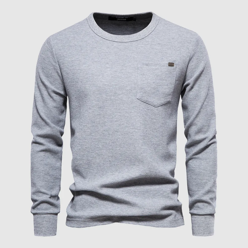 Men’s Cozy Waffle Pocket Long Sleeve Top