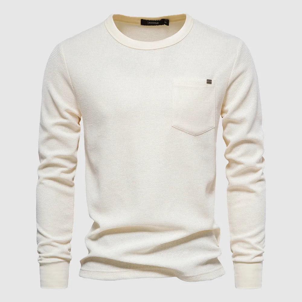 Men’s Cozy Waffle Pocket Long Sleeve Top