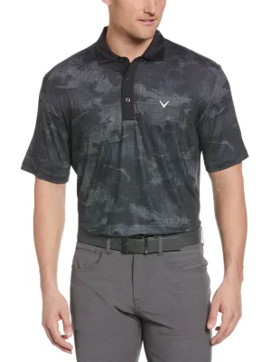 Mens Digital Camo Print Golf Polo