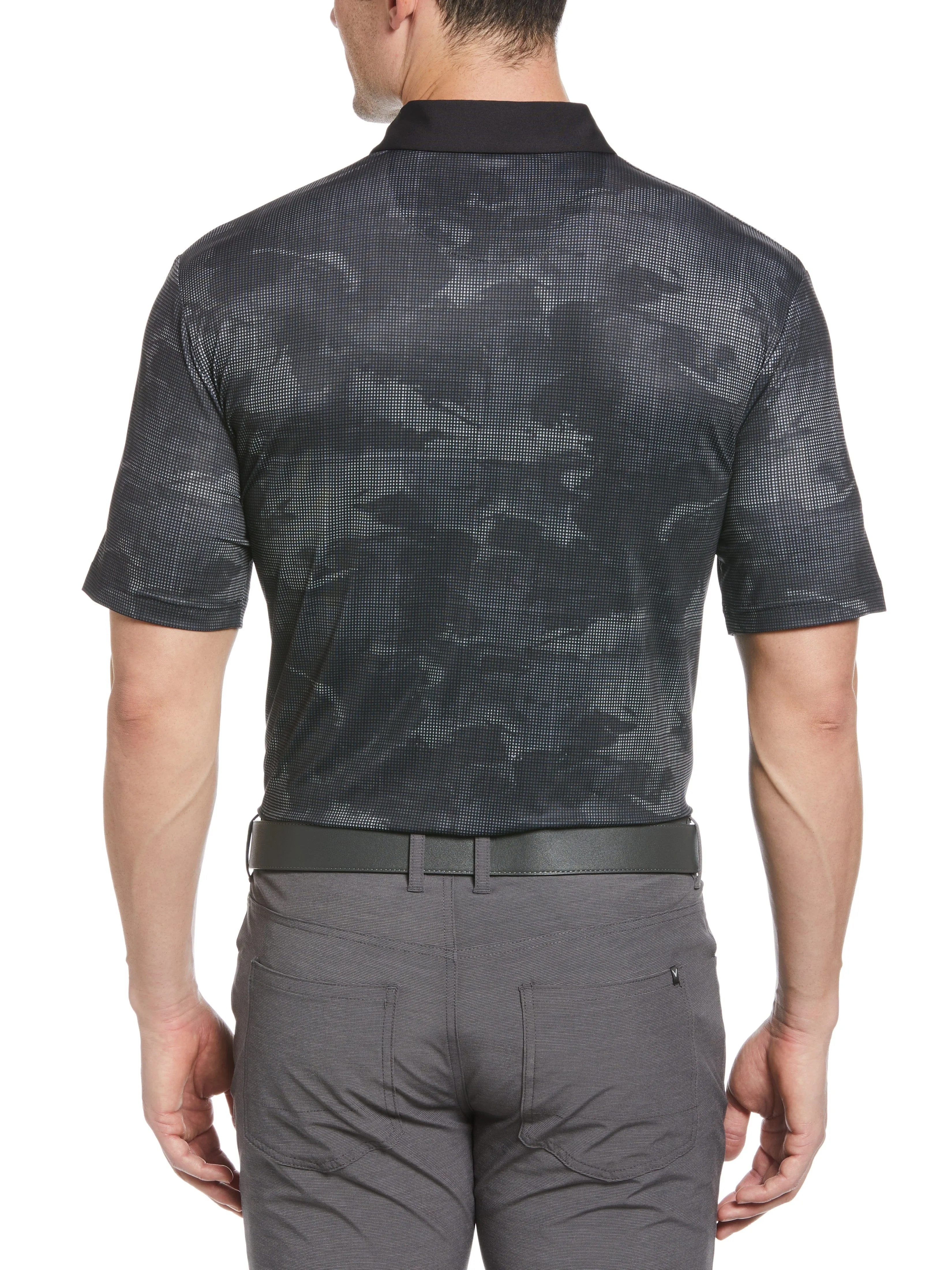 Mens Digital Camo Print Golf Polo