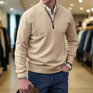 Men’s Elegant Zip-Up Casual Sweater