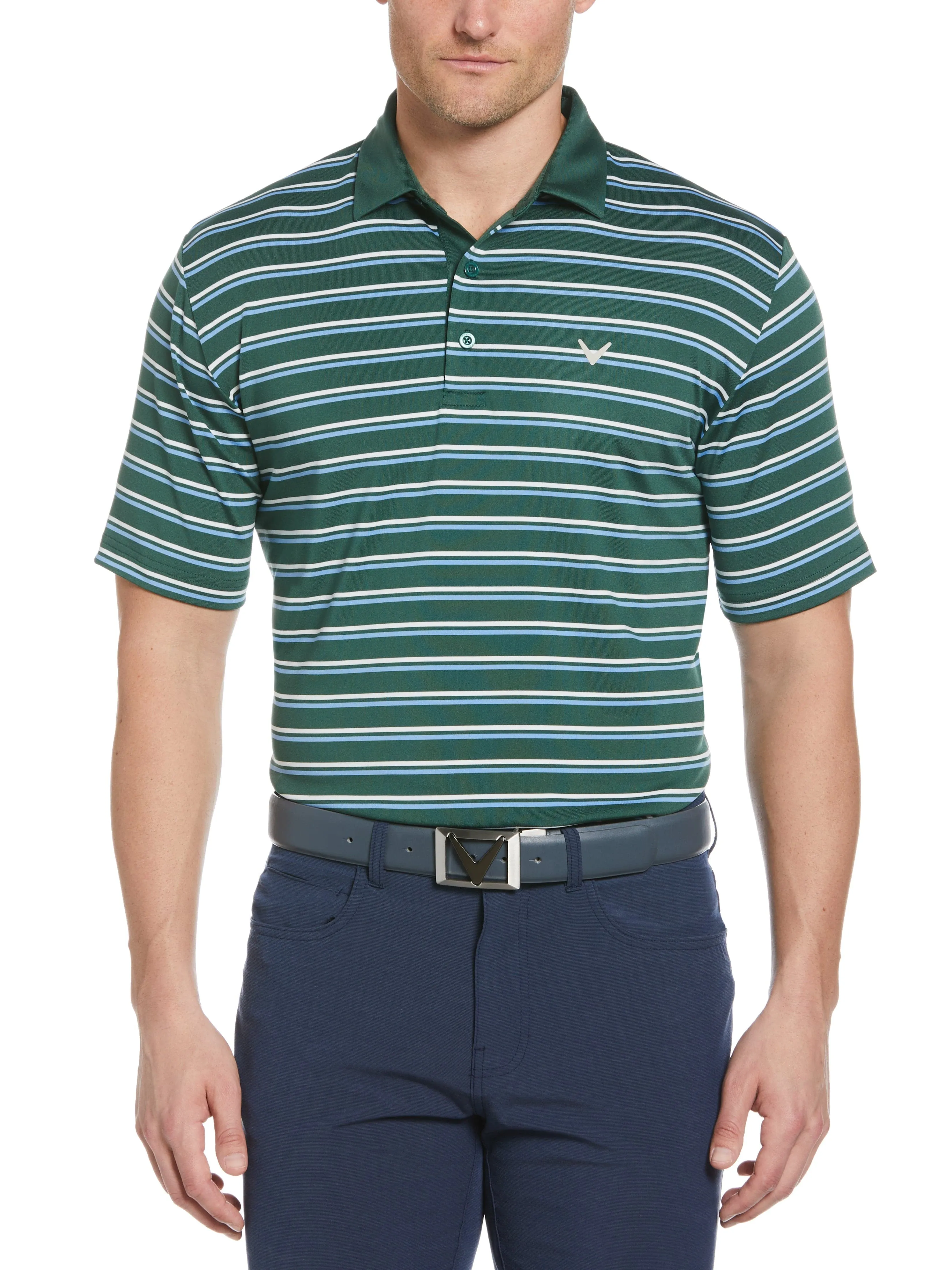 Mens Feeder Stripe Golf Polo