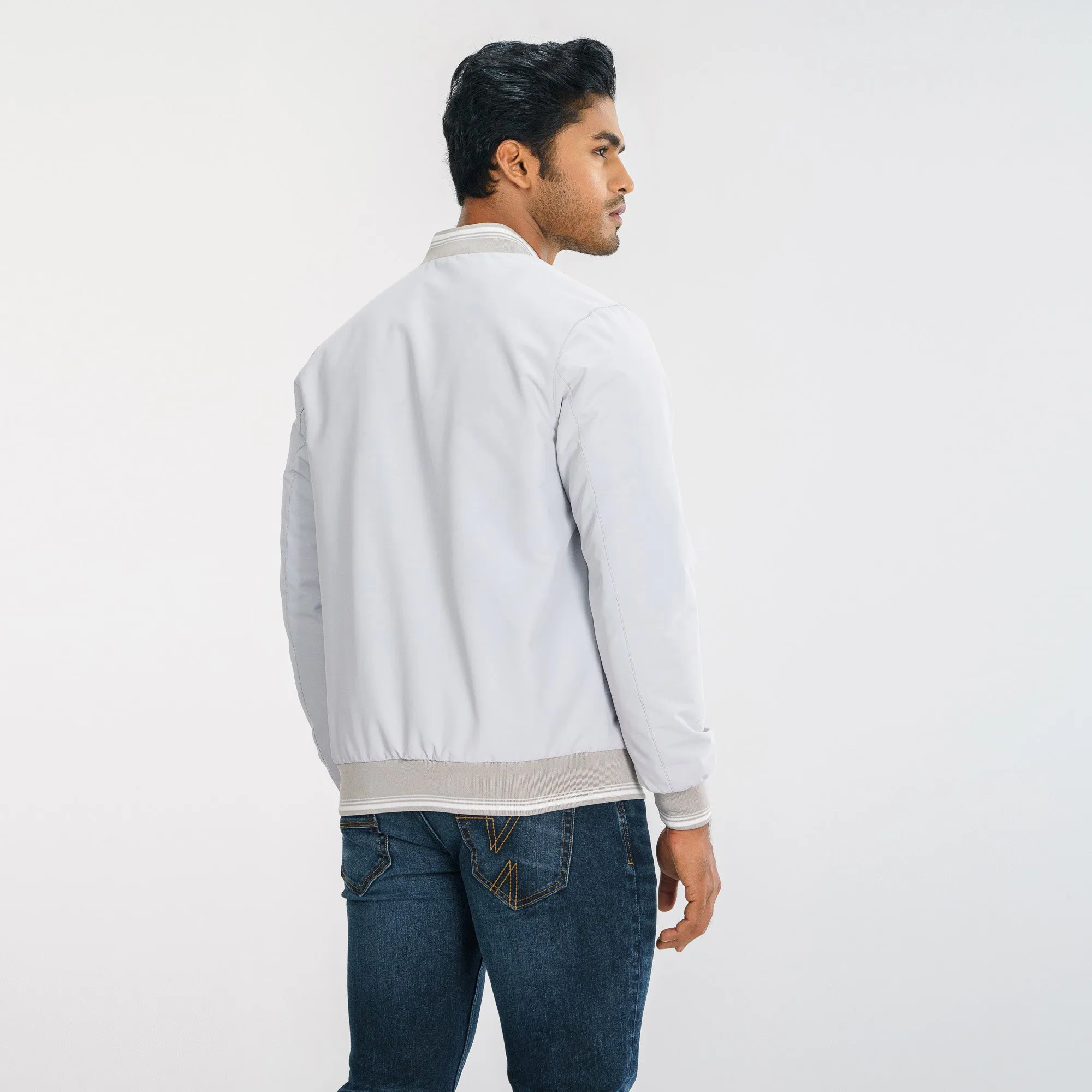 Mens Gray Bomber Jacket
