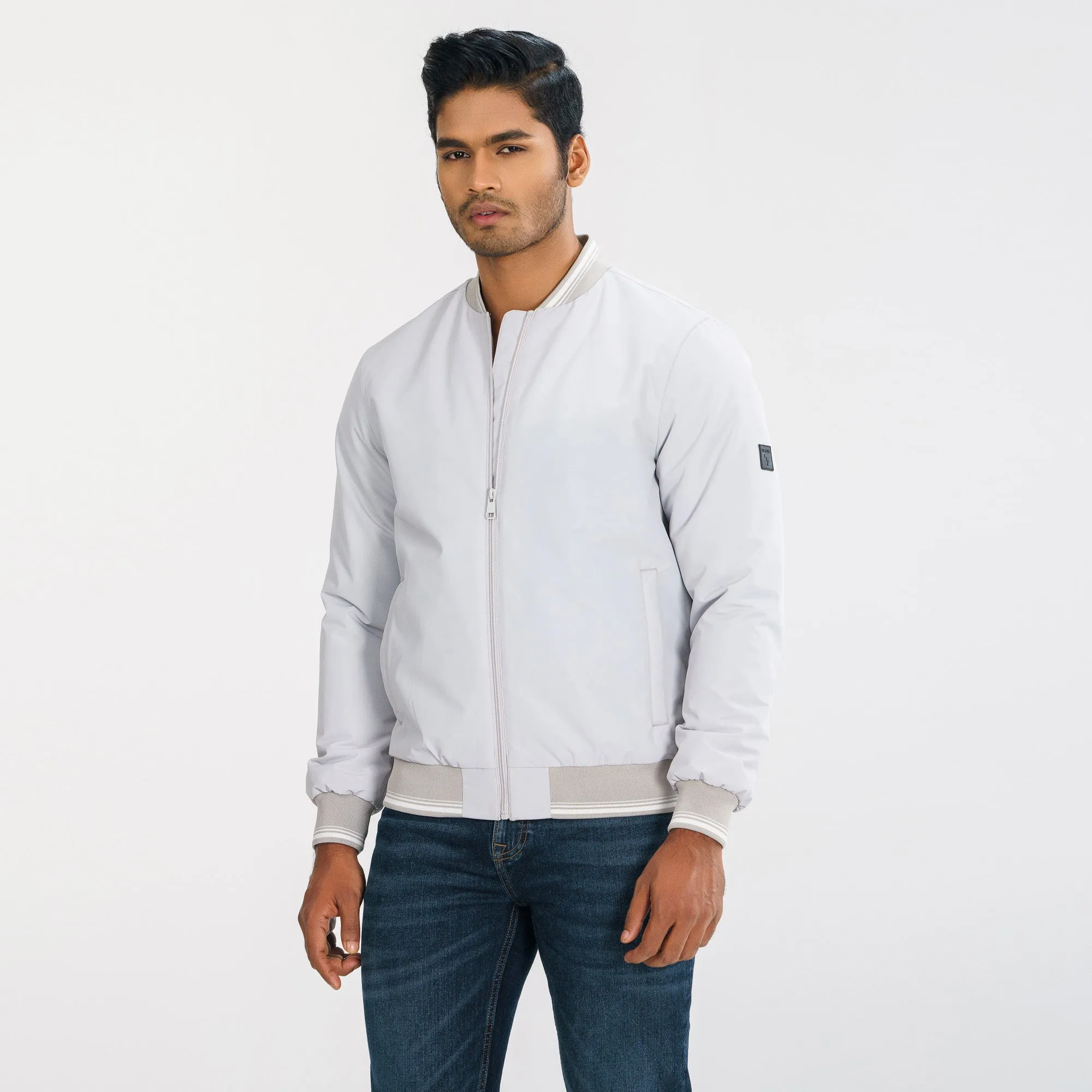 Mens Gray Bomber Jacket