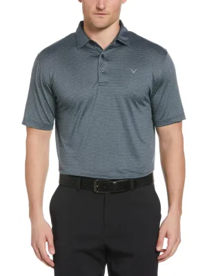 Mens Heather Micro Stripe Golf Polo