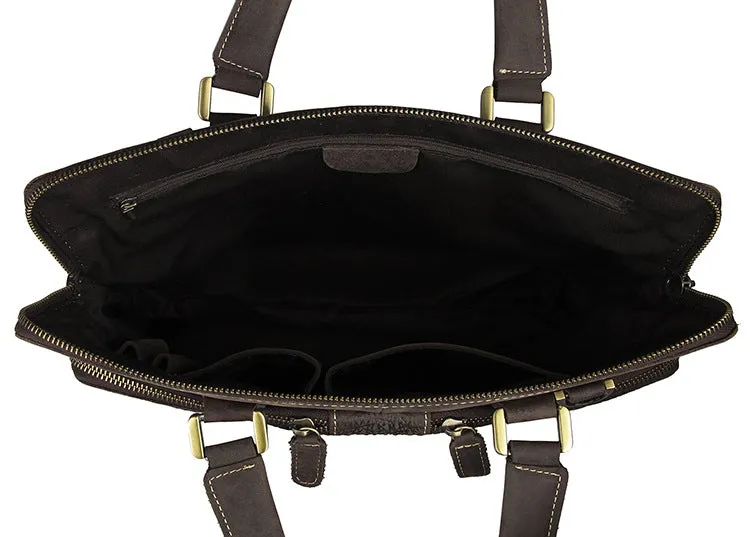 Mens Leather Laptop Messenger Bag Men Leather Side Bags Crossbody Briefcase For Mens 7294