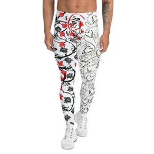 Mens Leggings, Black Roses Broken Hearts