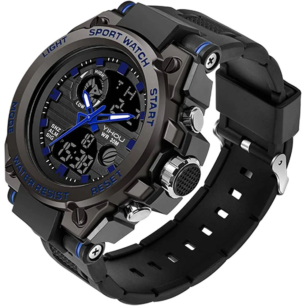Men's Military Watch Outdoor Sports Electronic Watch Tactical Army Wristwatch LED Stopwatch Waterproof Digital Analog Watches | Multiple Colors