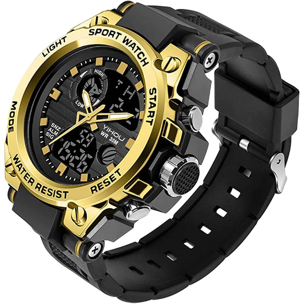 Men's Military Watch Outdoor Sports Electronic Watch Tactical Army Wristwatch LED Stopwatch Waterproof Digital Analog Watches | Multiple Colors