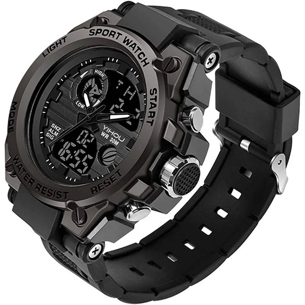 Men's Military Watch Outdoor Sports Electronic Watch Tactical Army Wristwatch LED Stopwatch Waterproof Digital Analog Watches | Multiple Colors