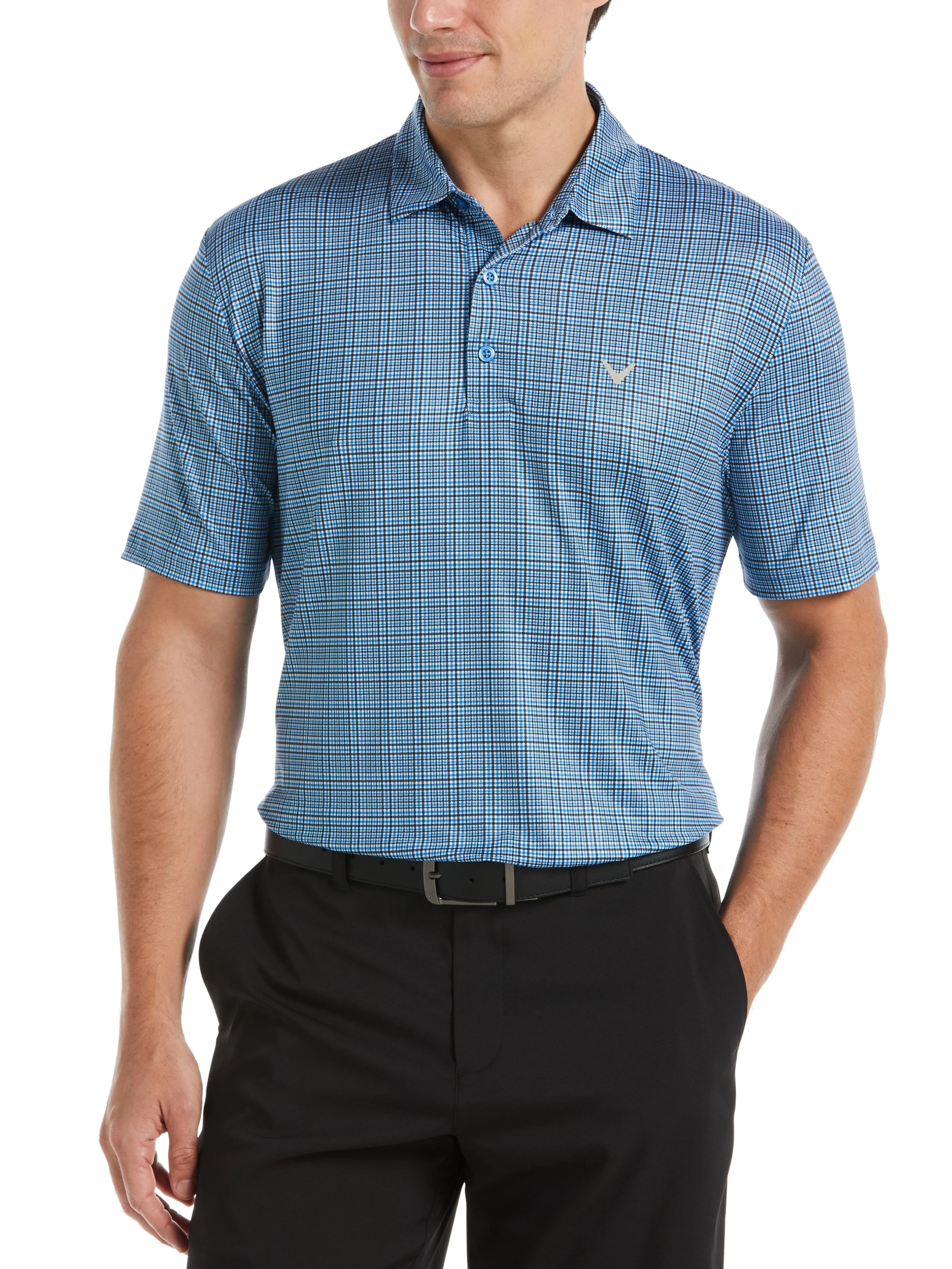 Mens Plaid Golf Polo
